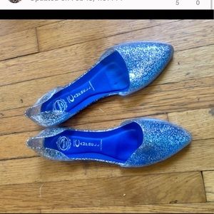 Jeffrey Campbell In Love Jelly D'Orsay Flat Silver